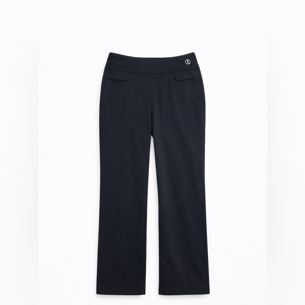 Lands’ End Black Pull-On Pants XS Petite 2-4 Stretch Straight Leg Comfortable